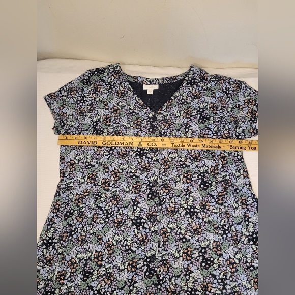 J. Jill Ditsy Floral Print Button Front Dress sz M 265031 - Picture 9 of 12